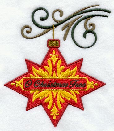 O Christmas Tree Damask Ornament and Bough