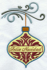 Feliz Navidad Damask Ornament and Bough