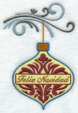 Feliz Navidad Damask Ornament and Bough
