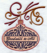 Goodwill to All Damask Ornament and Bough