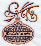 Goodwill to All Damask Ornament and Bough