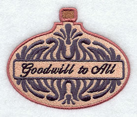 Goodwill to All Damask Ornament
