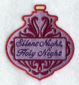 Silent Night, Holy Night Damask Ornament