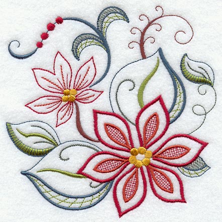 Vintage Jacobean Poinsettia 1