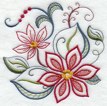 Vintage Jacobean Poinsettia 1