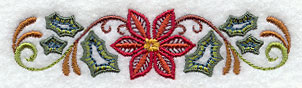 Vintage Jacobean Christmas Floral Border 2