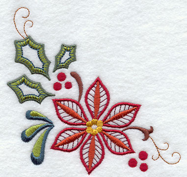 Vintage Jacobean Christmas Floral Corner