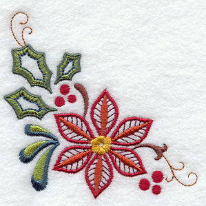 Vintage Jacobean Christmas Floral Corner