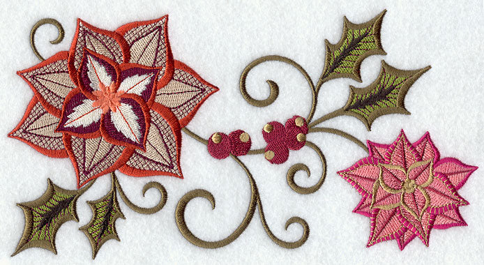 Jacobean Christmas Floral Border 1