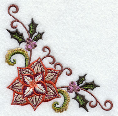 Jacobean Christmas Floral Corner