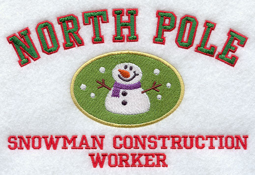 North Pole Snowman Construction Worker