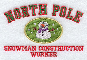North Pole Snowman Construction Worker