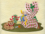 Sunbonnet Sue Wraps a Gift