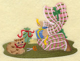 Sunbonnet Sue Wraps a Gift