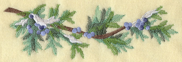 Juniper Boughs and Berries Border