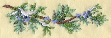 Juniper Boughs and Berries Border