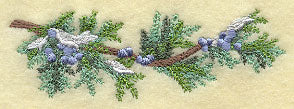 Juniper Boughs and Berries Border