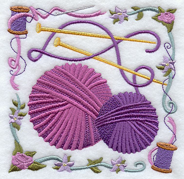 Knitting Needle and Yarn Collage