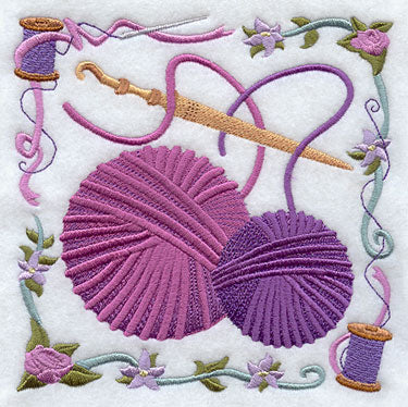 Crochet Needle and Yarn Collage