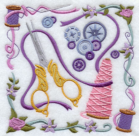 Scissors and Buttons Collage