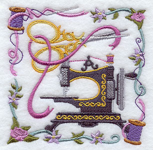 Sewing Machine and Scissors Collage