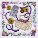 Sewing Box and Buttons Collage