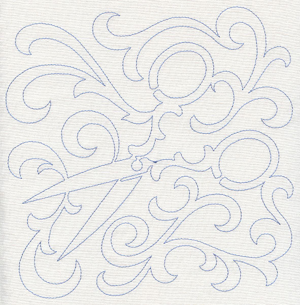 Scissors Quilting Square (Single Run)