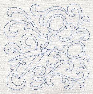 Scissors Quilting Square (Single Run)