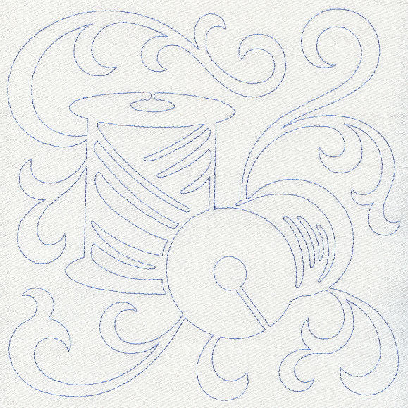 Thread Spools Quilting Square (Single Run)