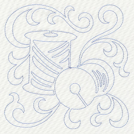 Thread Spools Quilting Square (Single Run)