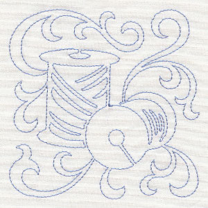 Thread Spools Quilting Square (Single Run)