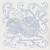 Knitting Needles and Yarn Quilting Square (Single Run)