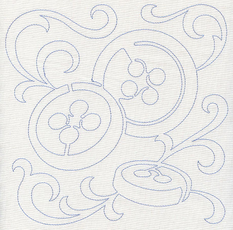 Buttons Quilting Square (Single Run)