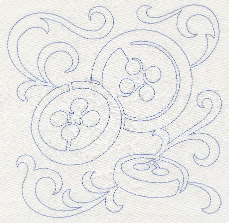 Buttons Quilting Square (Single Run)