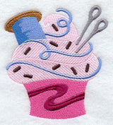 Crafty Cupcake with Thread and Needles