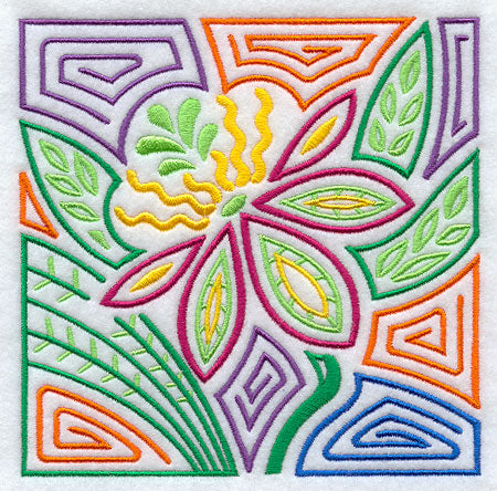 Mola Passion Flower Square