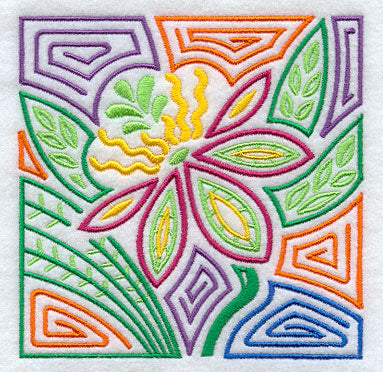 Mola Passion Flower Square