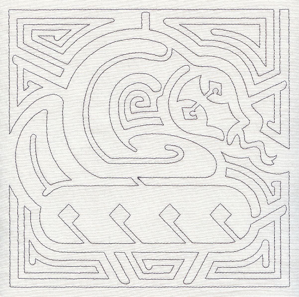 Mola Snake Quilting Square (Single Run)