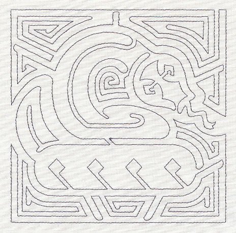 Mola Snake Quilting Square (Single Run)