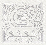 Mola Snake Quilting Square (Single Run)