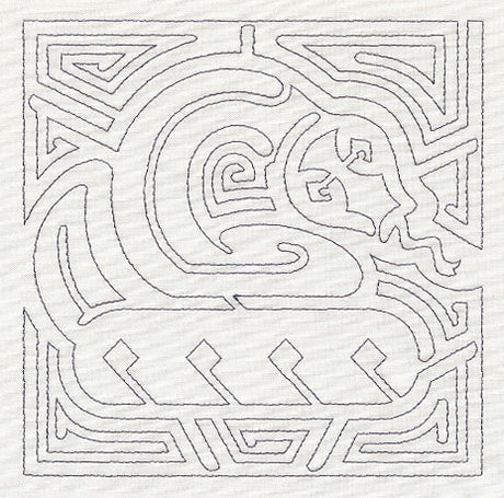 Mola Snake Quilting Square (Single Run)