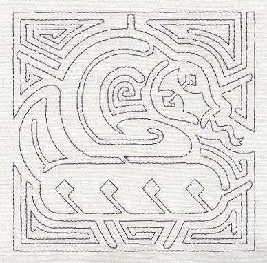 Mola Snake Quilting Square (Single Run)