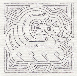 Mola Snake Quilting Square (Single Run)