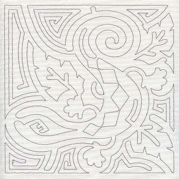 Mola Lizard Quilting Square (Single Run)