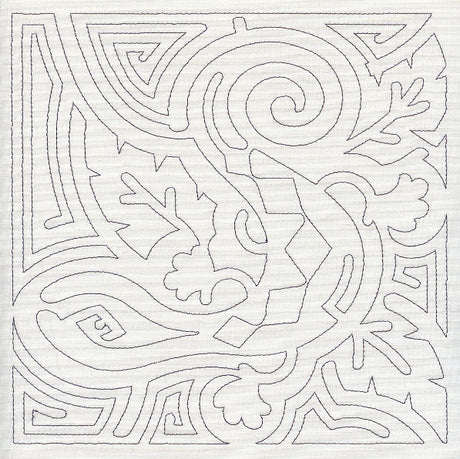 Mola Lizard Quilting Square (Single Run)