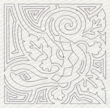 Mola Lizard Quilting Square (Single Run)