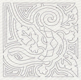 Mola Lizard Quilting Square (Single Run)