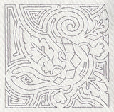 Mola Lizard Quilting Square (Single Run)