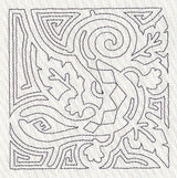 Mola Lizard Quilting Square (Single Run)