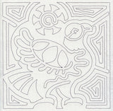 Mola Hawk Quilting Square (Single Run)